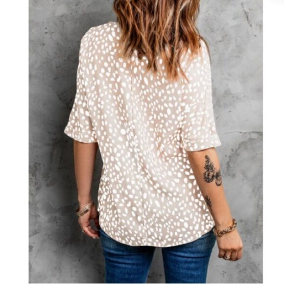 Apricot Chloe White Beige Animal Print Tunic Top Blouse Size S - Picture 3 of 10